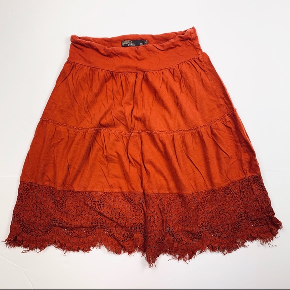 Prana Dresses & Skirts - Prana Cotton Lace Crochet Skirt Rust Orange